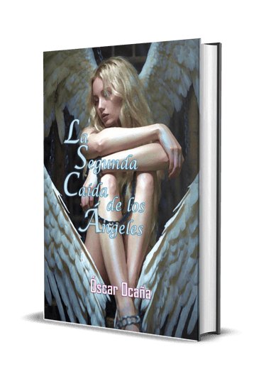 Portada en 3D de la novela de Fantasía 'La Segunda Caída de los Ángeles' de Óscar Ocaña Parrón