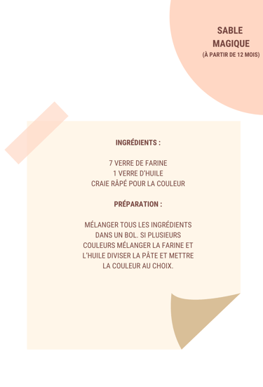 recette sable magique
