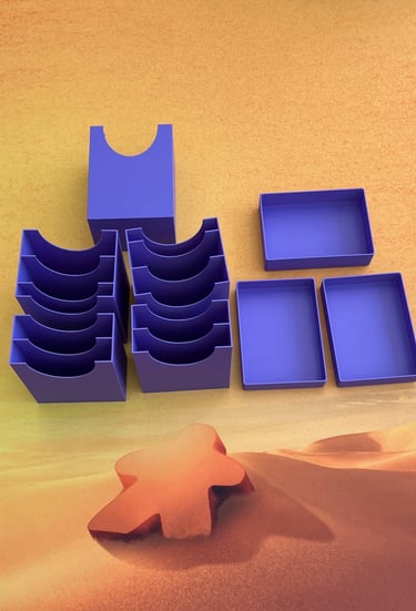 Insert 3D violet d'eternal decks avec compartiments pour cartes et pions de jeux de société