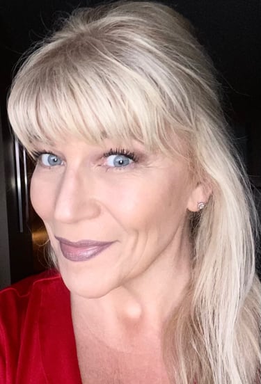 Blond with blue eyes