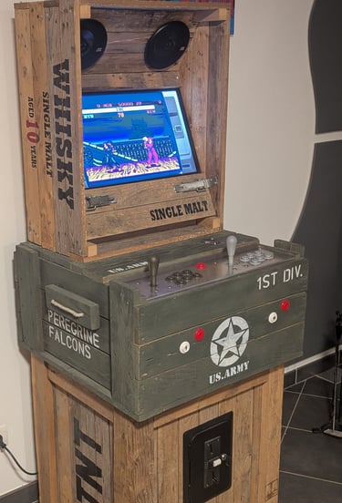 Borne arcade imaginée et créée par RétroSpin Garage