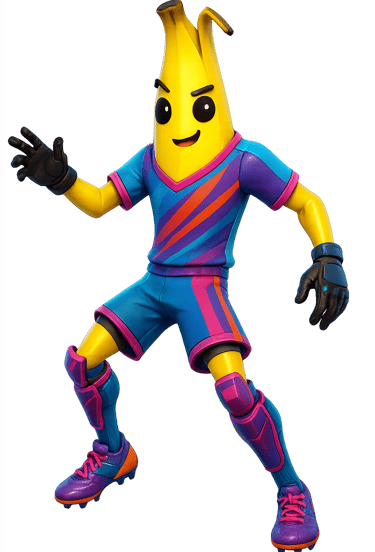 a banana banana peeler wearing a colorful outfit