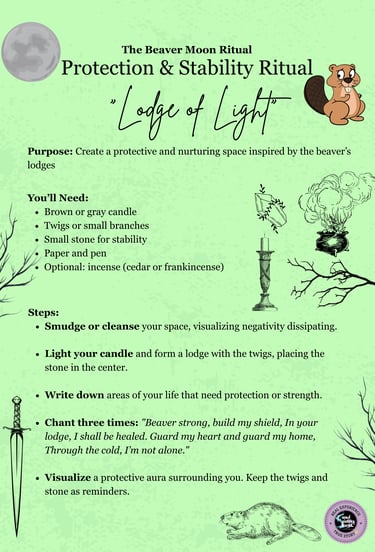 Beaver Moon Ritual Protection Ritual Soul Sisters Tarot