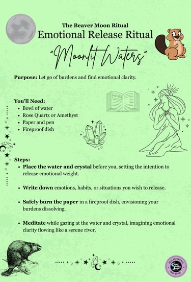 Beaver Moon Rituals Emotional Release Ritual Soul Sisters Tarot