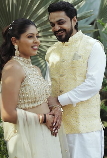 couple wedding moment with flawless makeup look Vadodara makeup artist