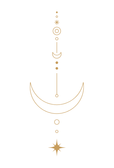 a crescent moon and stars
