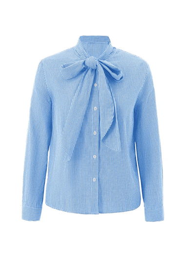 women's sky blue plaid shirt