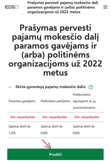 1.2 % parama sokiu studijos veiklai palaikyti