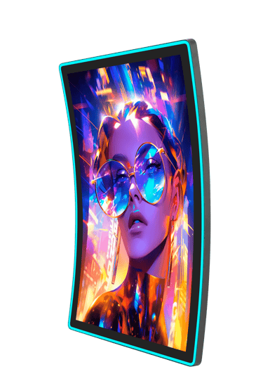ClaraTech 43 inch 4K C-Curve touch monitor for premium casino slot machines.