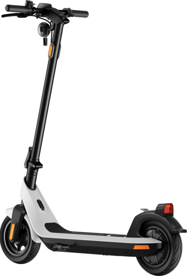 a scooter with a white and black scooter