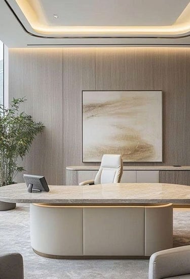 ofis tasarımı ve tadilatı yapılmış modern çalışma alanı