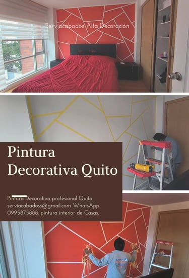 Pintura Decorativa mosaicos geométricos rojo Serviacabados lo hacemos por tí