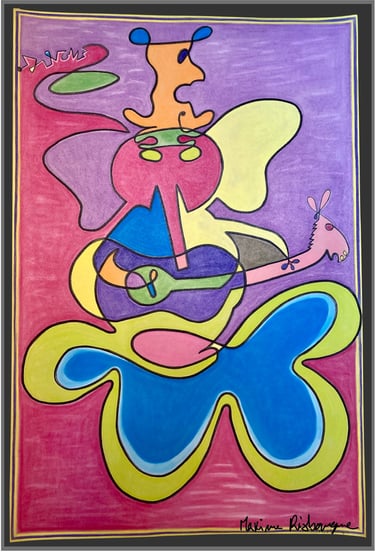 Toile tableau lampe Ligne couleurs maxime Risbourque