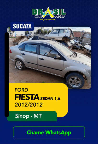Sucata Ford Fiesta Sedan 1.6 ano 2012 para desmanche e venda de peças usadas e originais. Enviamos para todo o Brasil com not