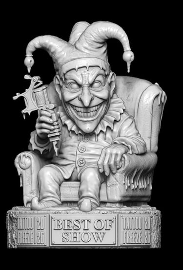 Digital 3D sculpted character created for professional 3D sculptural services