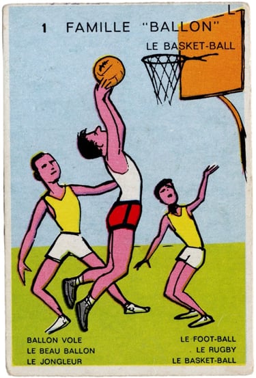 1950 1960 7 Familles Bollon Le Basket-Ball Rare card