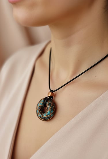 Lični torus medaljon, kristal malahit.