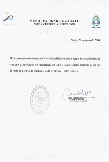 Declaración de Interés Cultural - Ciudad de Zarate - Pcia. Bs. As.