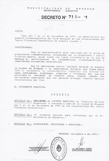 Decreto Ciudad de Bragado - Bs. As.