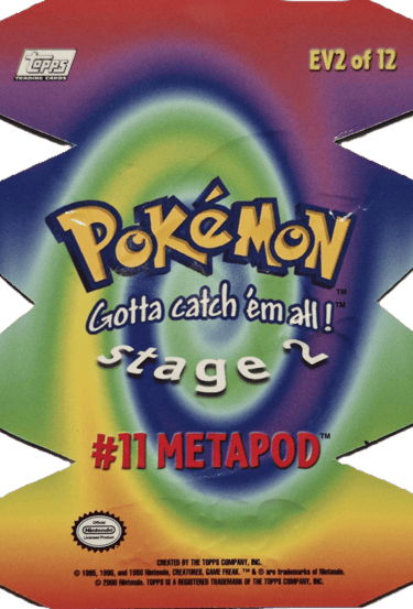 Die Cut EV2 of 12 Metapod Topps Pokémon series 2 US front