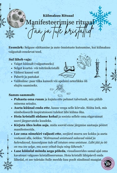 Külmakuu Rituaal Manifesteerimise Rituaal Soul Sisters Tarot