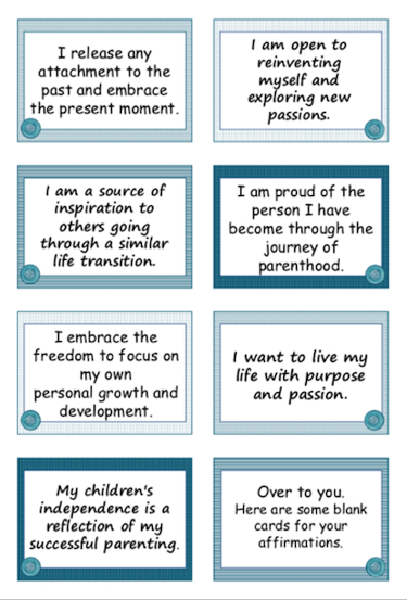 Daily Affirmation Cards for Empty Nesters