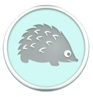 a hedgehogd hedgehogd up against a blue background