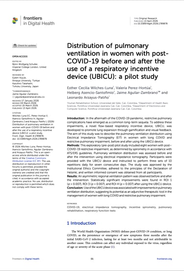 Distribution of pulmonary ventilation in women with post-COVID-19 before and after the use of a resp