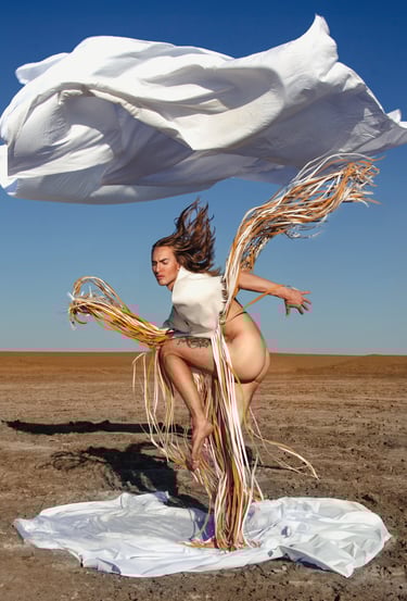 Elizabeth Lotz (Liz Lotz) art director fashion storyteller artist Dali-inspired fashion editorial featuring male model in loc