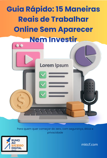 Capa com icones sobre marketing digital colorido