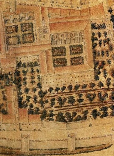 Plano del convento del Carmen realizado por el Padre Tosca.