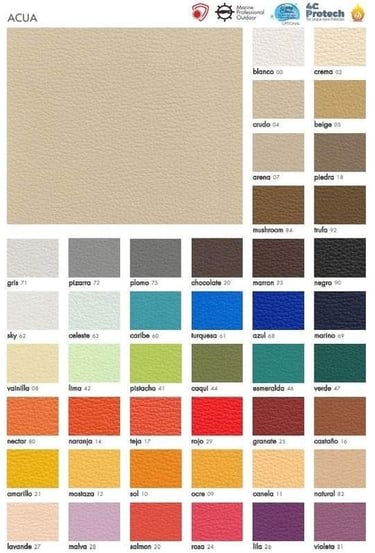 tapizados para mobiliario de peluquería, tapizados Acua, gama de colores de tapizados, tapizados duraderos y cómodos, tapizad