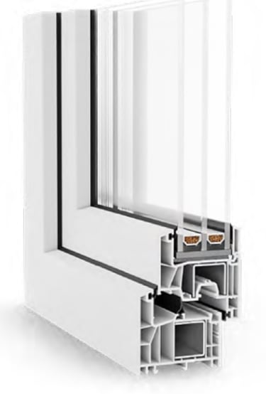 a window with a white frame and a white frame
