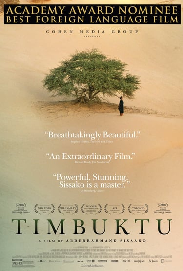 Poster for Abderrahmane Sissako's 'Timbuktu' screening hosted by Auckland International Film Club
