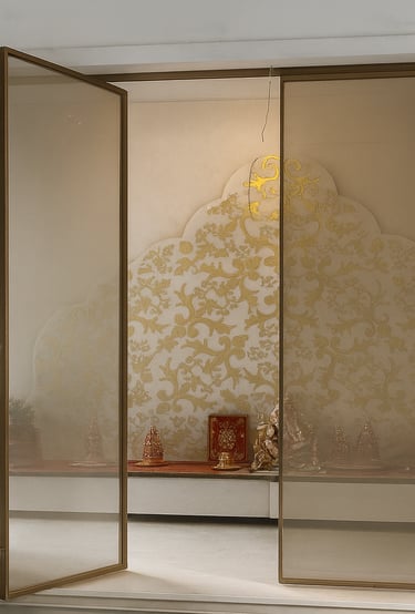 Slide and fold mandir door
