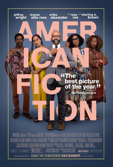 Poster for 'American Fiction' screening hosted by Auckland International Film Club.