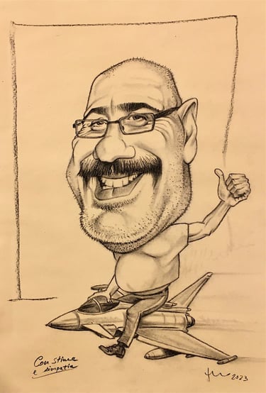 Caricatura a carboncino Idea Regalo di compleanno