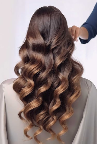 a woman with a creative curls as hairstyle is shown in this picture
