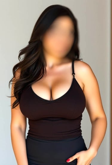 a woman in a black top and jeans