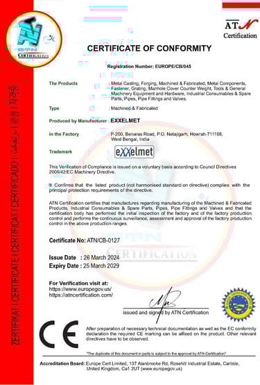 Exxelmet CE CERTIFICATE - CE Marking