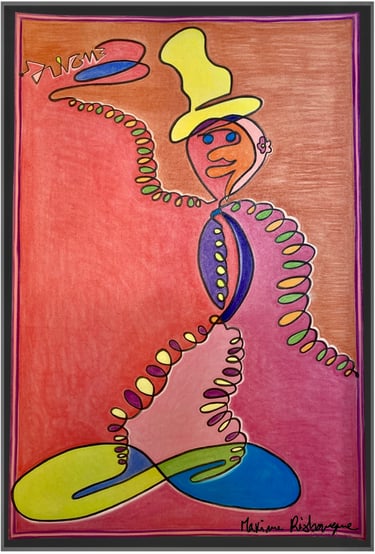 Toile tableau lampe Ligne couleurs maxime Risbourque