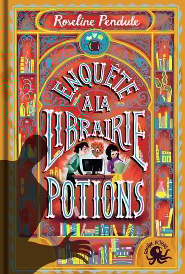 Première de couverture du roman Enquête à la librairie Potions de Roseline Pendule