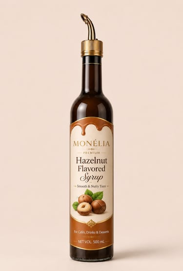 MONÉLIA HAZELUNT syrup used in iced coffee and specialty drinks