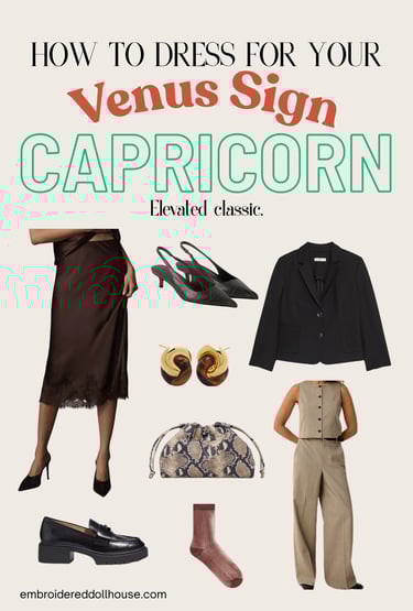 How to dress for your Venus sign picture collage featuring inspiration from COS, Simons