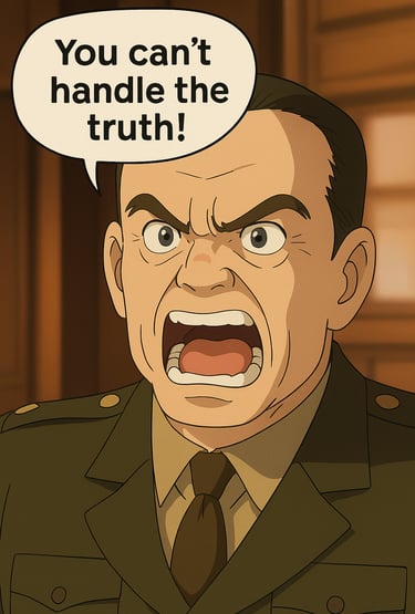 ‘You can’t handle the truth!’ courtroom-style anime character