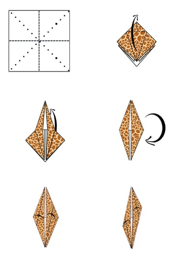 Istruzioni per creare una giraffa in origami con la carta