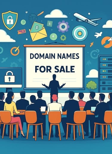 a business presentation of domain domains for sale