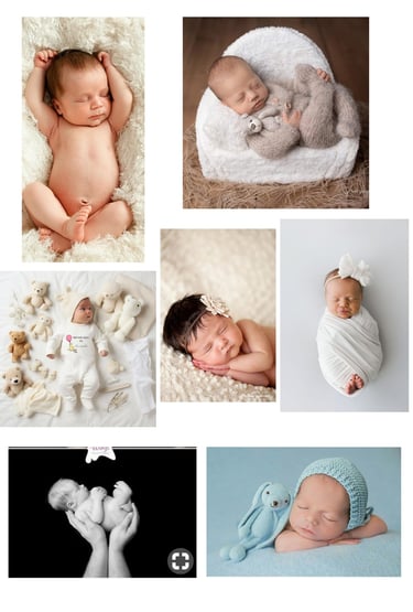 Tender moment of a newborn collage symbolizing cute and aww moments.