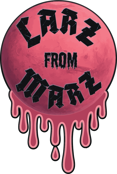 Image of mars melting with the text Larz From Marz