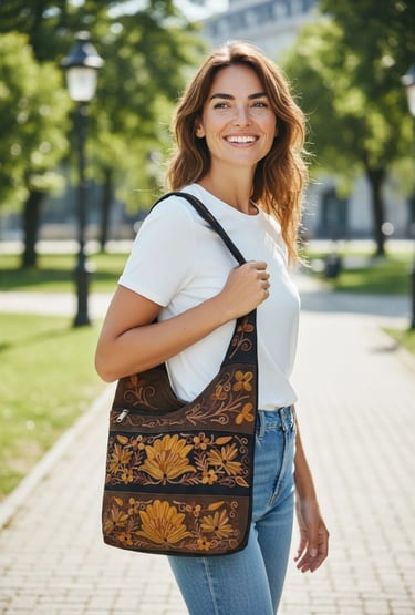 suede embroidered hobo bag